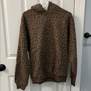 Abercrombie & Fitch Brown Leopard Print Hoodie